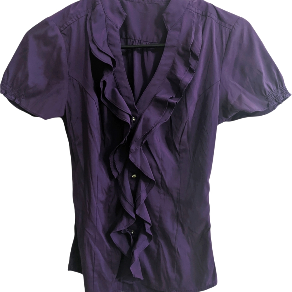Express blouse purple short sleeve xs